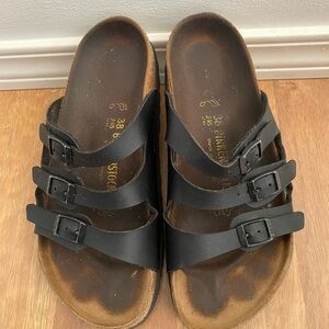 Birkenstock Black Leather Flats